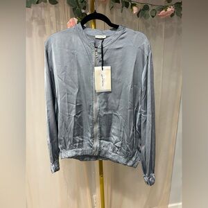 Michela Mii Elegant Women's Bomber Jacket in Gray